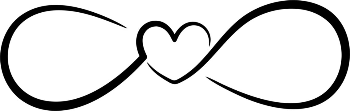 icon infinity with love vecetor lineart