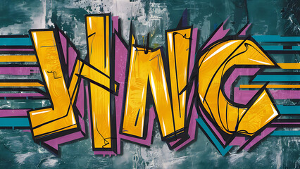 Obraz premium Dynamic street art mural 