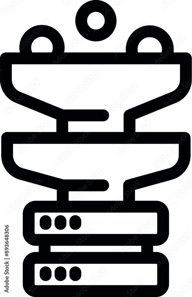 Poster data processing system is filtering information through multiple levels of funnels before reaching t