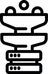 Data processing system is filtering information through multiple levels of funnels before reaching the server database