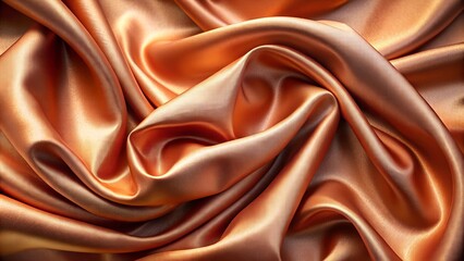 Fototapeta premium Abstract Draped Orange Satin Fabric Texture Background