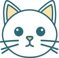 Minimalist cat illustration just the face