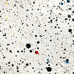 Colorful paint splattered on white canvas