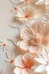 Elegant Handmade Paper Card with Detailed Floral Design for Art, Craft, and Special Occasions