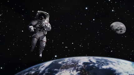 Obraz premium Astronauts exploring outer space