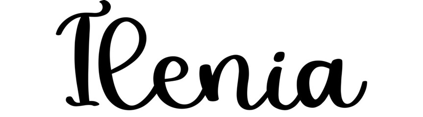 Ilenia -  colore nero - parola nome scritta - ideale per websites, presentazioni, biglietti, banners, sweatshirt, stampe, cricut, silhouette, sublimazioni, etichette, adesivi