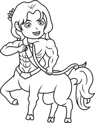 Cartoon  Chibi Centaur line art
