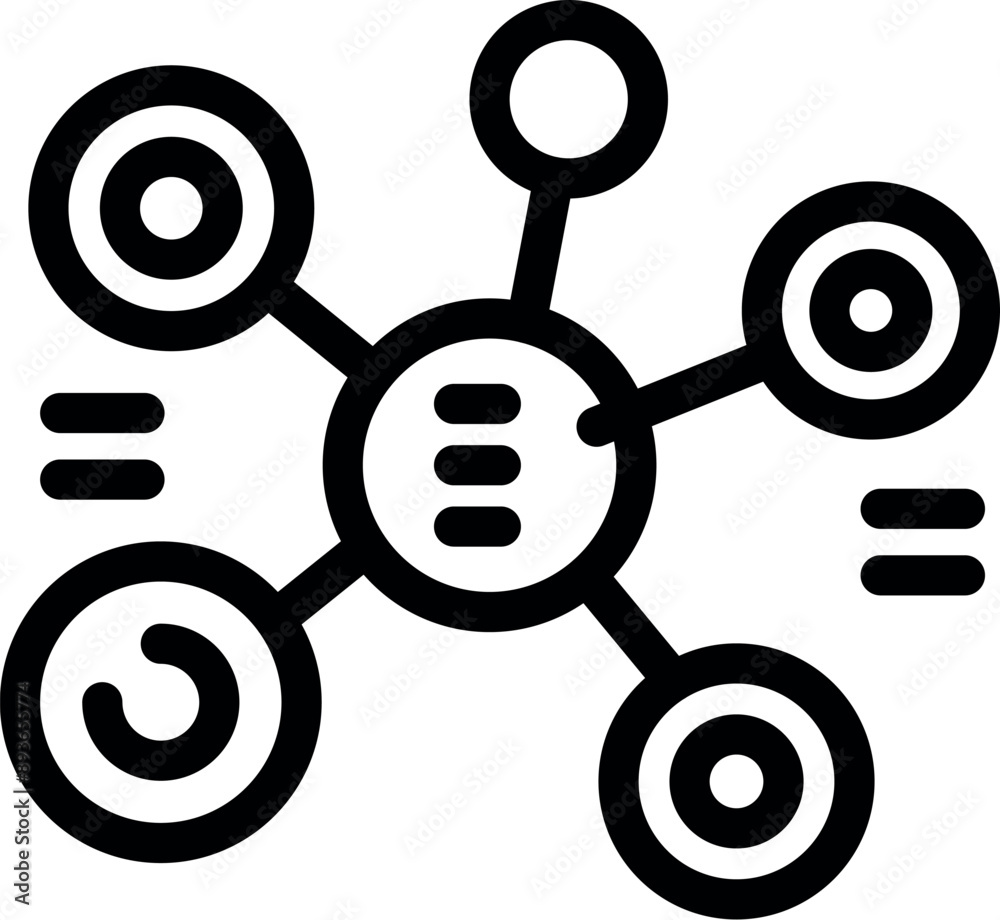 Poster network hub connecting multiple devices with data flowing, symbolizing efficient connectivity and in