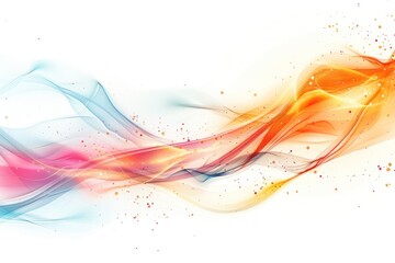 Warm to cooler tone colors merge lines glowing connection abstract patterns on a white backdrop