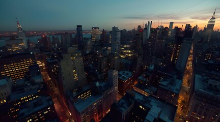  Mesmerizing Manhattan Skyline at Night - Gleaming Skyscrapers and Bustling City Vistas