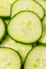 Cold Organic Green Cucumber Slices