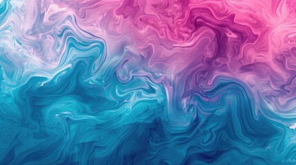 Fototapeta premium Abstract digital painting with vibrant ombre gradient from teal to pink, bold swirling shapes. Color gradient ombre