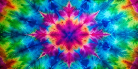 Obraz premium Colorful tie-dye pattern with swirls and stars 
