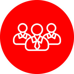 Team Vector Line White Circle Red