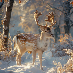 Obraz premium Majestic deer in nature Beautiful deer animal world animal day