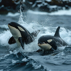 Obraz premium Dolphin lying in the water