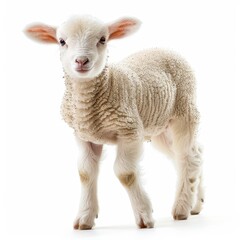 Fototapeta premium Cute little lamb looking for a new home!