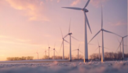 Obraz premium Electricity generation and alternative energy: renewable wind turbine power with sustainable windmill innovation