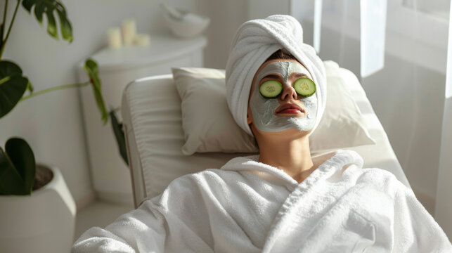 The Ultimate Relaxation Ritual: Adult Spa Day with Facial Mask and Cucumbers