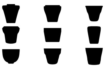 Simple Clay pot icon set