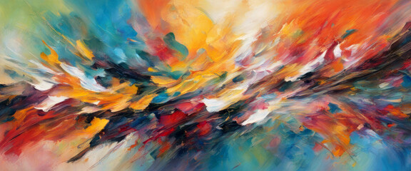 Abstract artwork featuring swirling colors and dynamic shapes that evoke emotions and creativity, watercolor painting