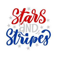 Obraz premium American patriotic quote lettering vector illustration isolated. 4th of July typography design. 4th of july quotes patriotic, Lettering text print for cricut, Design for shirt.