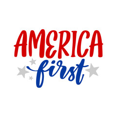 American patriotic quote lettering vector illustration isolated. 4th of July typography design. 4th of july quotes patriotic, Lettering text print for cricut, Design for shirt.