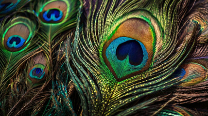 Obraz premium Peacock feather close up