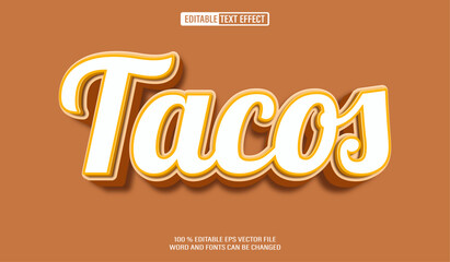 Editable 3d text style effect - Spycy Tacos text effect Template