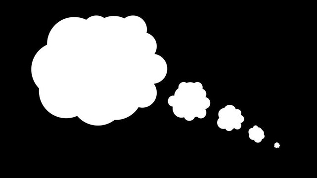 Bubble ideas talking animation on black background and chromakey 4K