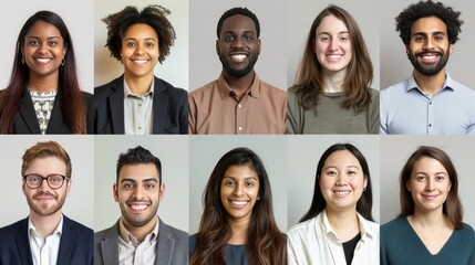 Smiling headshots of diverse team members