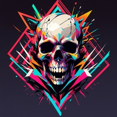 Biker skull art vector for t-shirt
