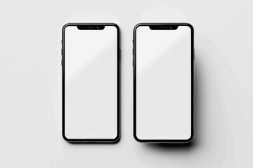 Template of a smartphone isolated on white background