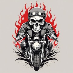 Biker skull art vector for t-shirt
