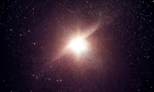 Particles abstract background. A particle simulation with one billion particles that simulates the Lorentz Factor