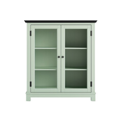 Elegant Vintage Mint Green Wardrobe with Ornate Details