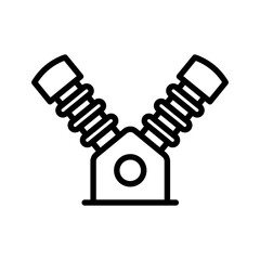 Air compressor pump icon Black line art vector logo