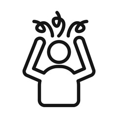 Anxiety icon Black line art vector logo