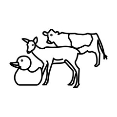 Animal husbandry icon Black line art vector logo