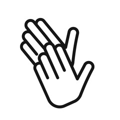 Obraz premium Clapping hand icon Black line art vector logo