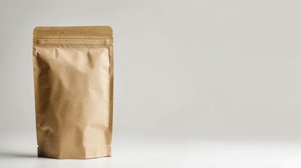 brown paper bag craft mockup on white background