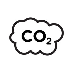 co2 gas carbon dioxide icon Black line art vector logo