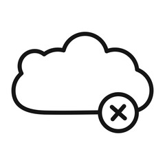 cloud sync disable icon Black line art vector logo