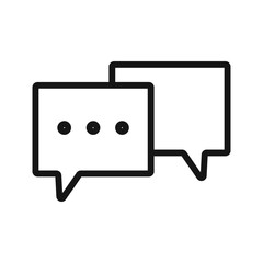 Naklejka premium Comment icon Black line art vector logo