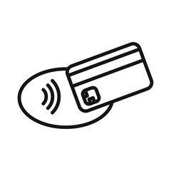 Contactless Payment icon Black line art vector logo