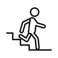 Downstairs icon Black line art vector logo