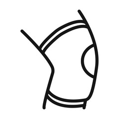 Knee Orthopedic Brace icon Black line art vector logo
