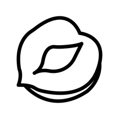 Hazelnut icon Black line art vector logo