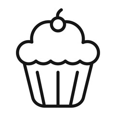 Muffin Icon Black line art vector logo