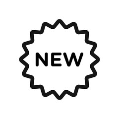 New symbol icon Black line art vector logo